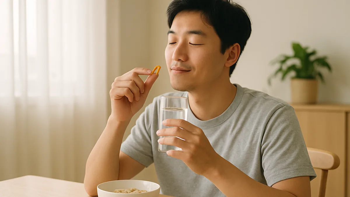 魚油隨餐吃：早餐配水服用