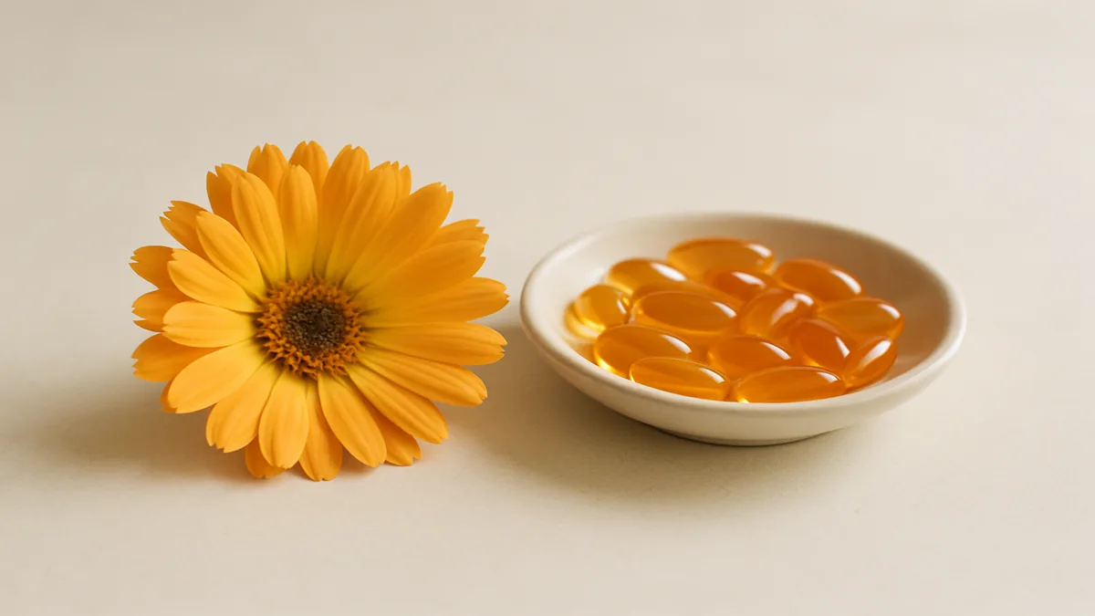 金盞花與葉黃素軟膠囊