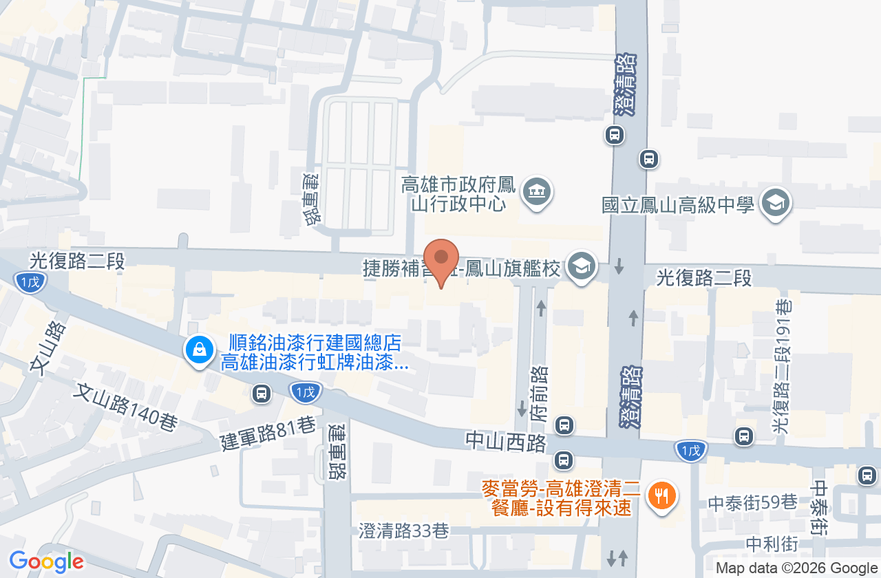 鳳山高美泌尿科診所 位置地圖