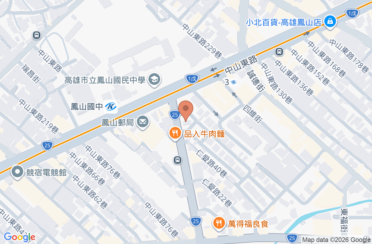 鳳山上明眼科診所 位置地圖
