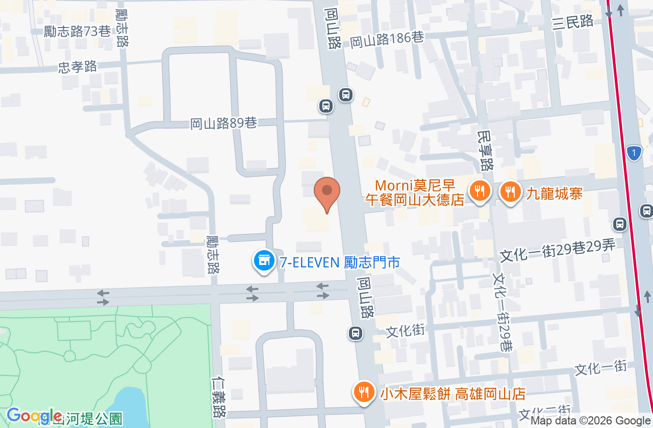 岡山杏生婦產科診所 位置地圖