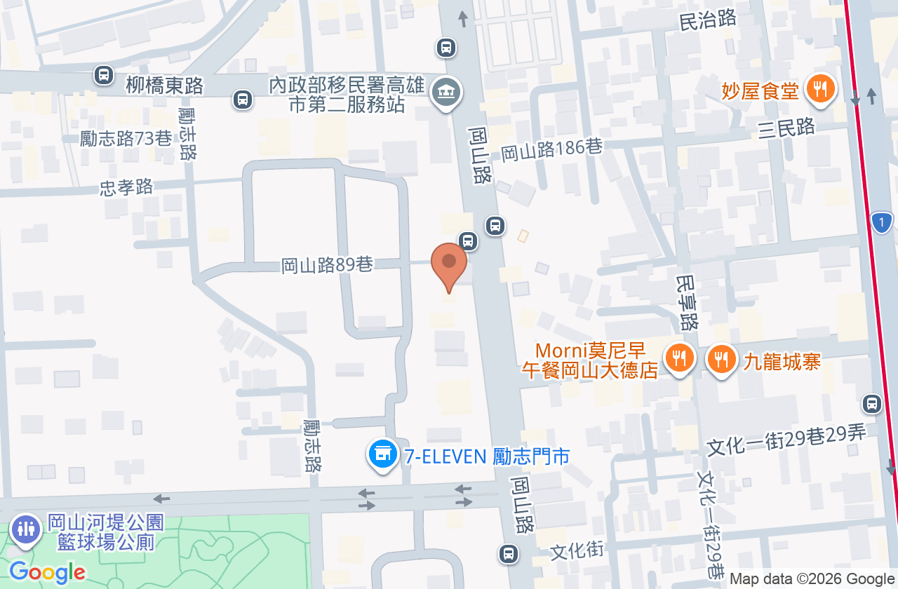 岡山大明眼科診所 位置地圖