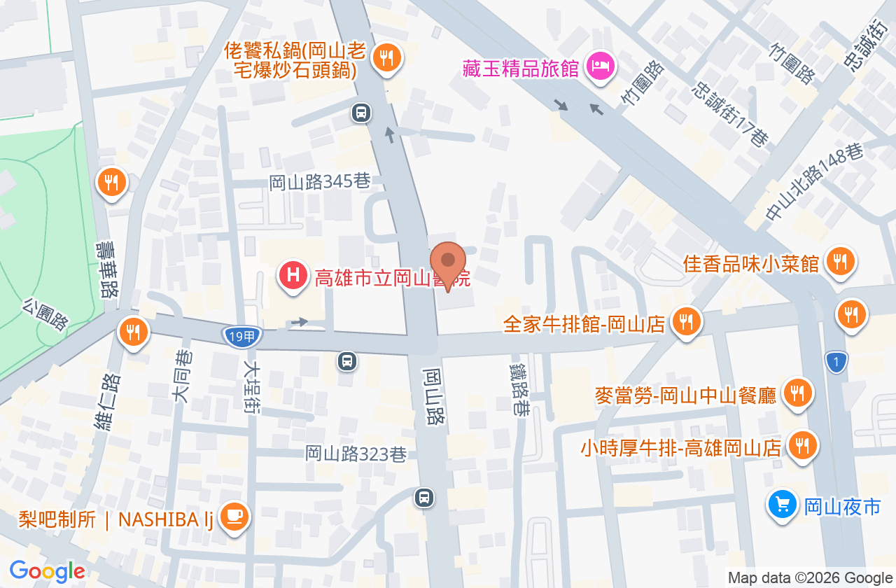 岡山諾貝爾眼科診所 位置地圖