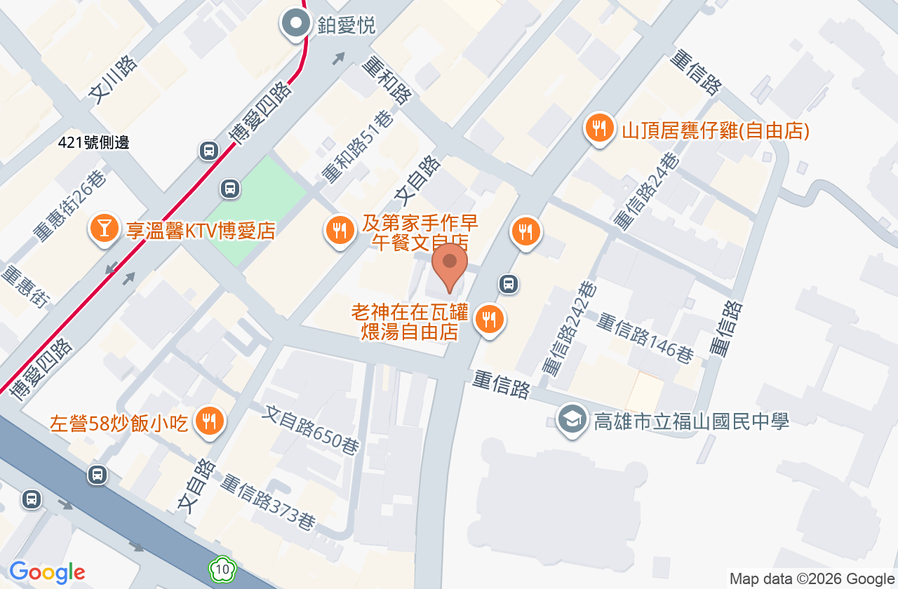 大青田泌尿科診所 位置地圖