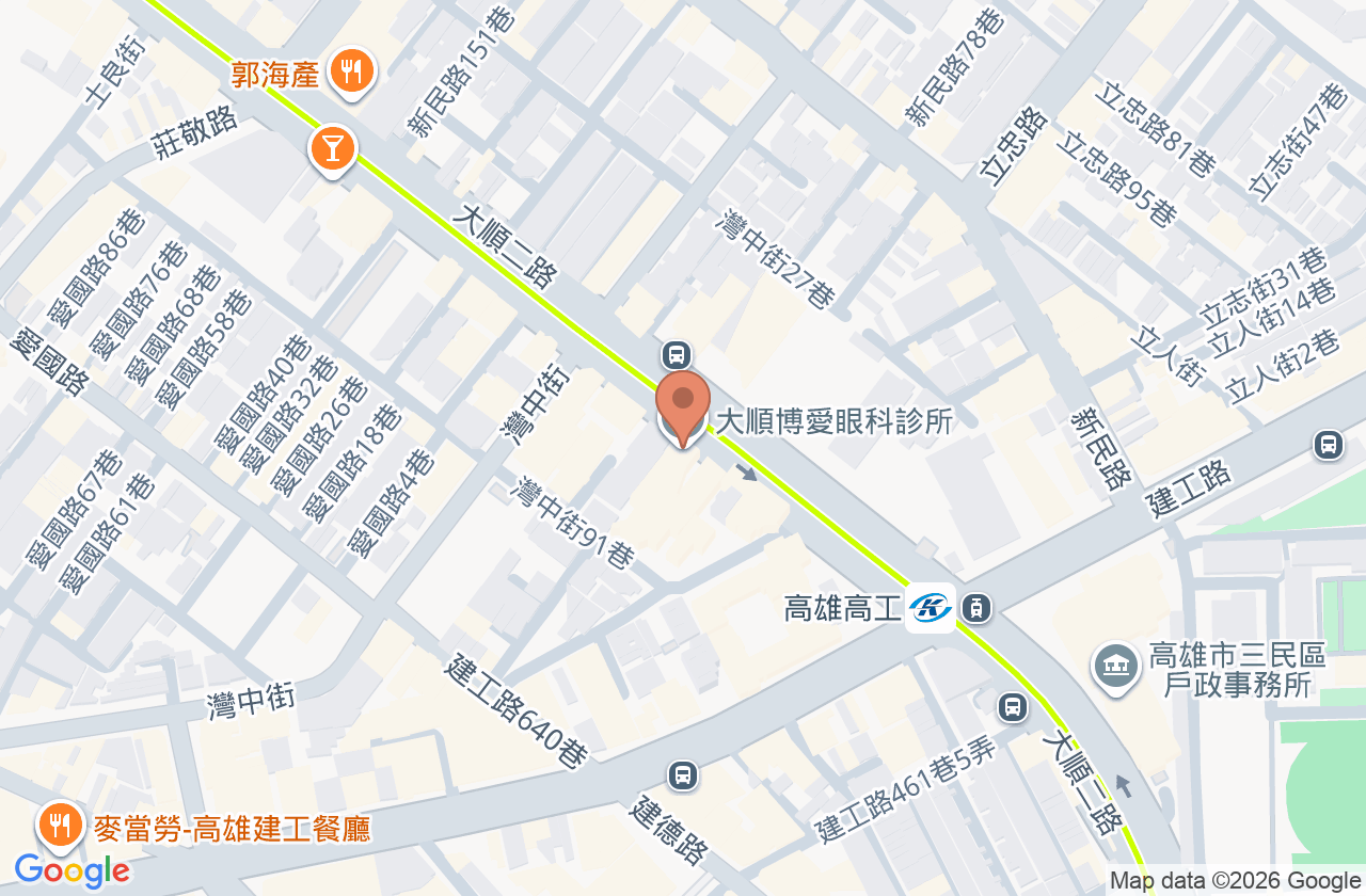 大順博愛眼科診所 位置地圖