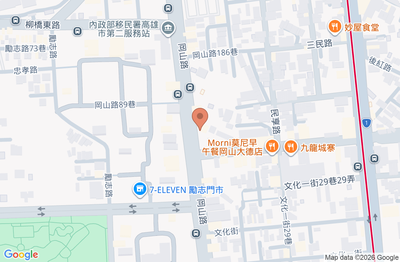 岡山內科診所 位置地圖
