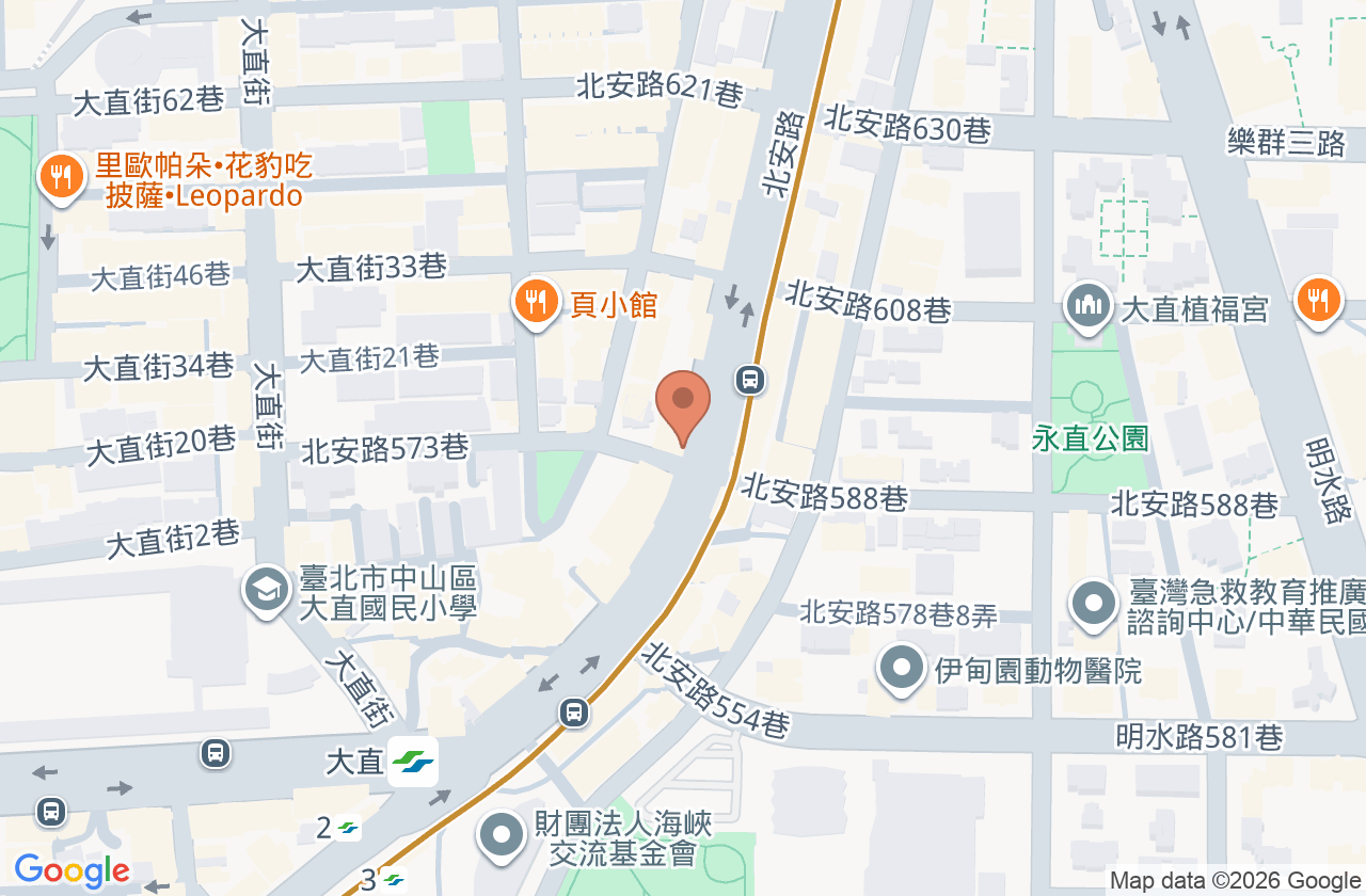 大直北安中醫診所 位置地圖