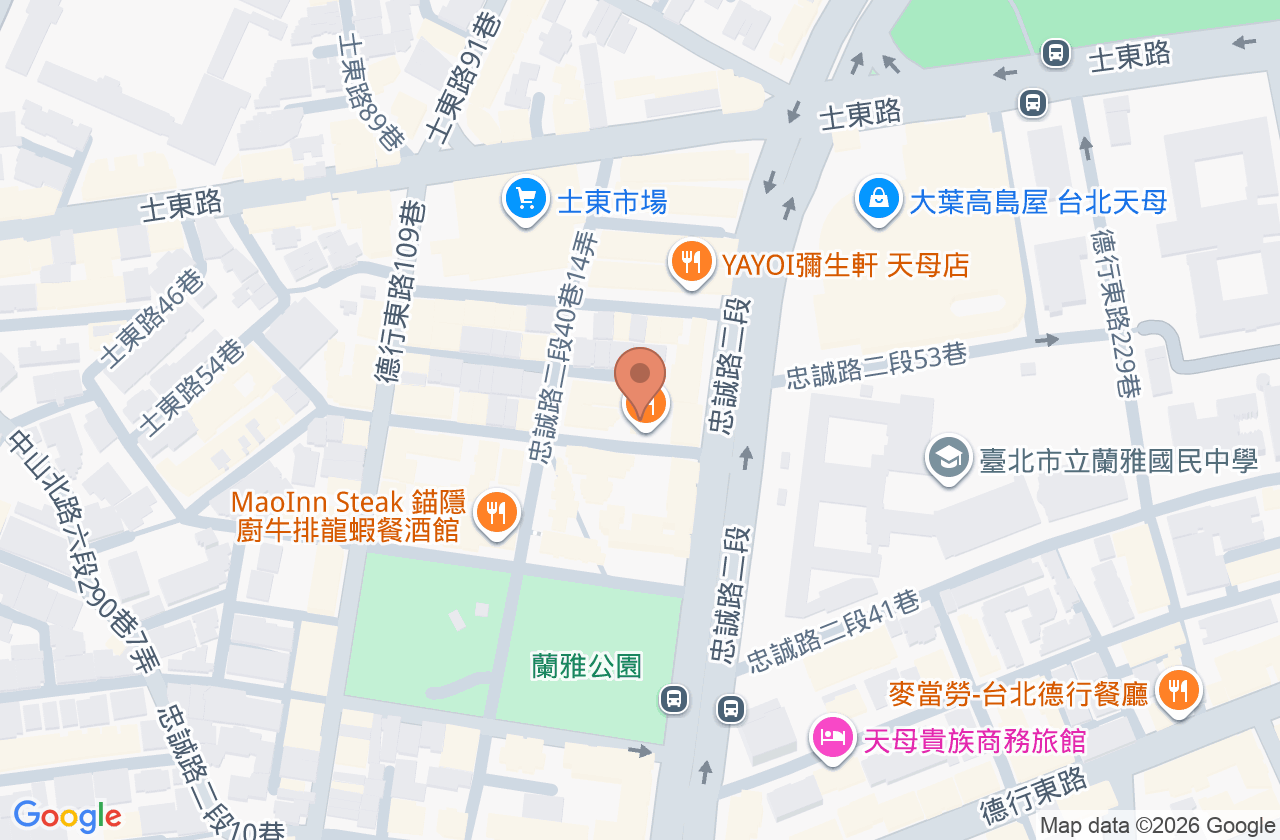 天母中醫診所 位置地圖