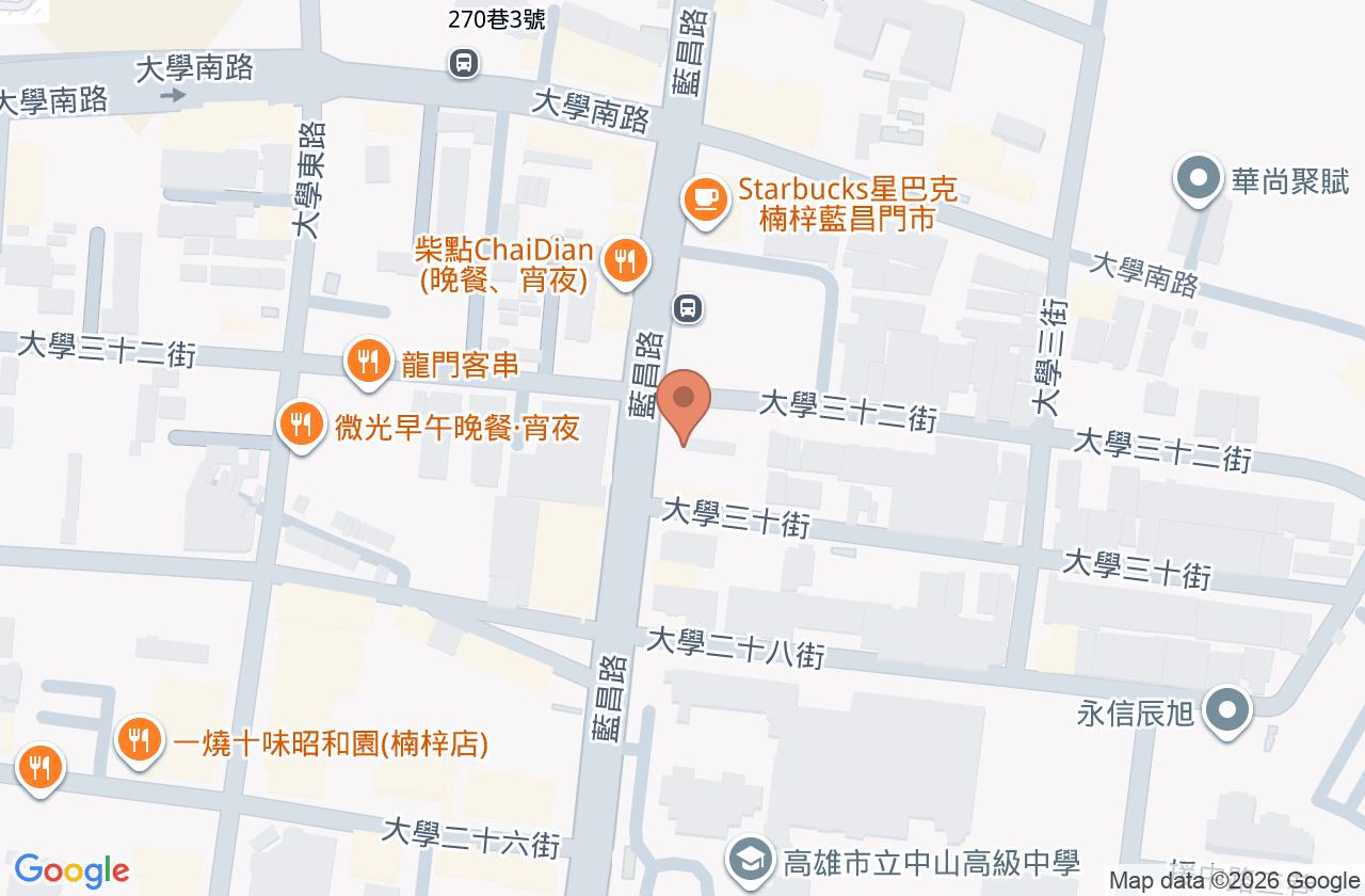 楠梓高竿牙藝牙醫診所 位置地圖