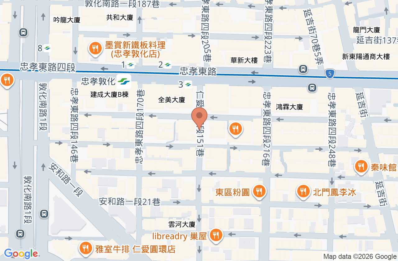 敦化芝加哥牙醫診所 位置地圖