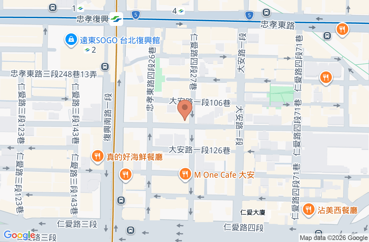 大安傑生牙醫診所 位置地圖