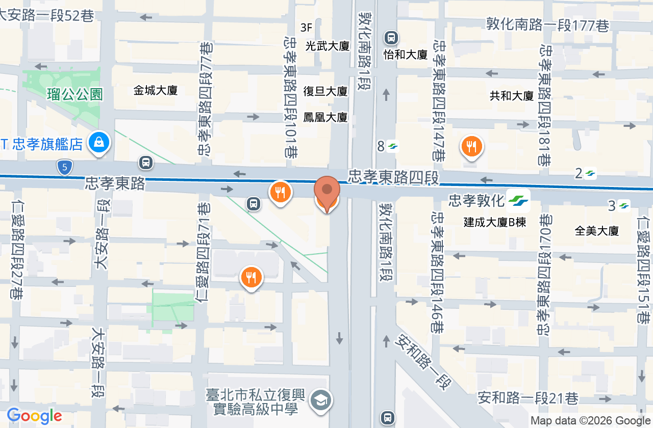 敦化一日誠臻牙醫診所 位置地圖