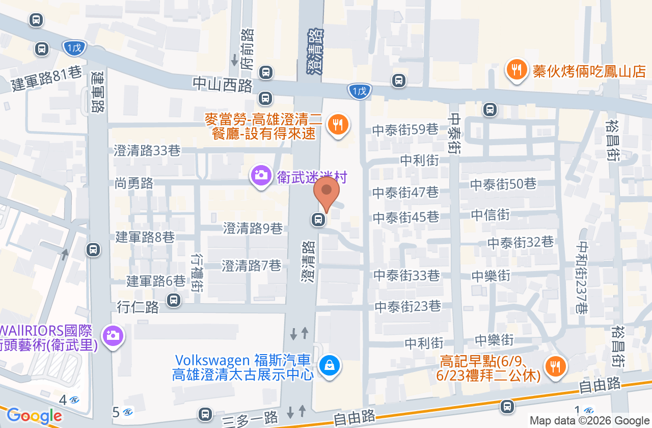 澄清牙醫診所 位置地圖
