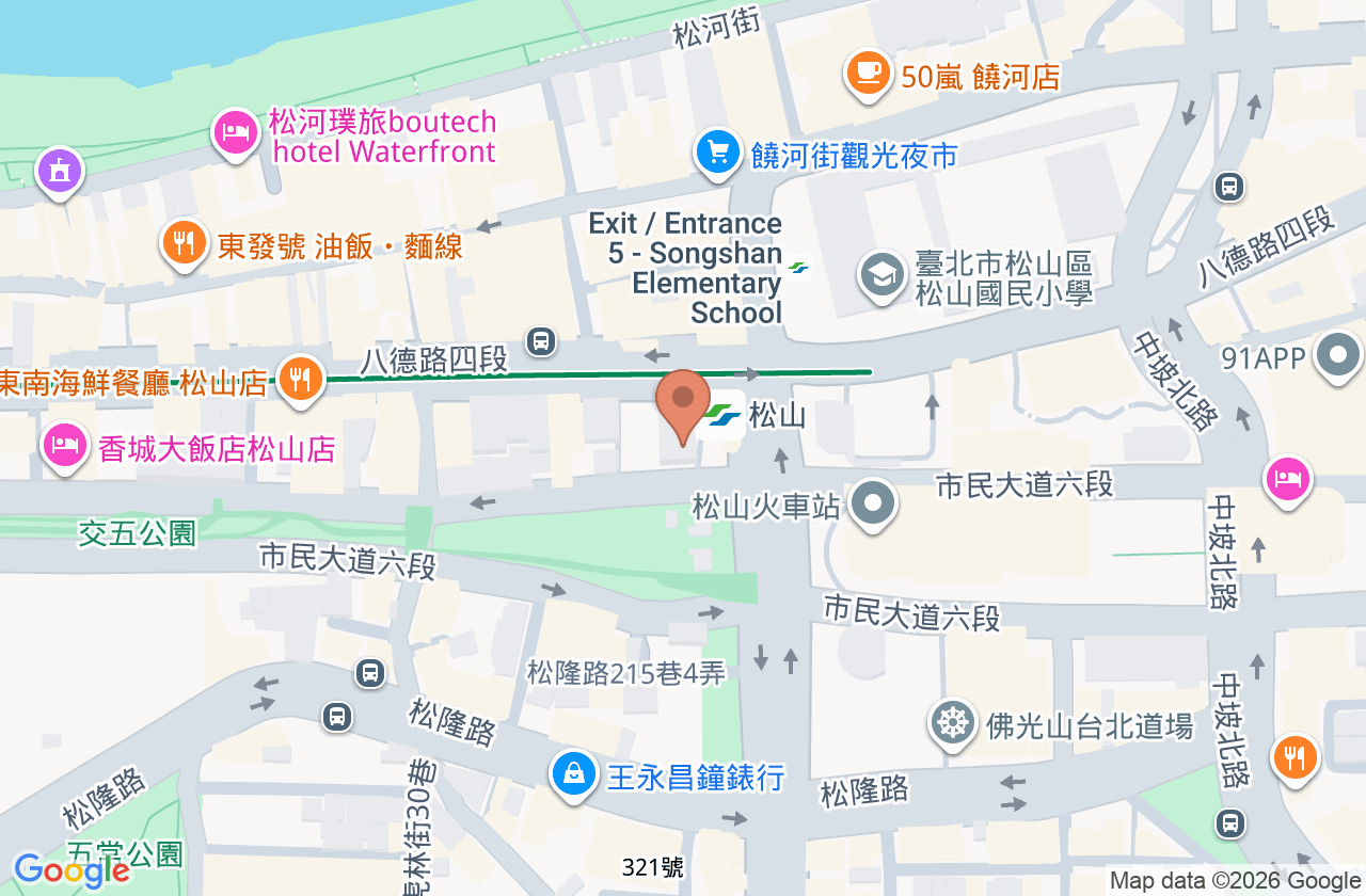 臺北市立聯合醫院附設松山門診部 位置地圖