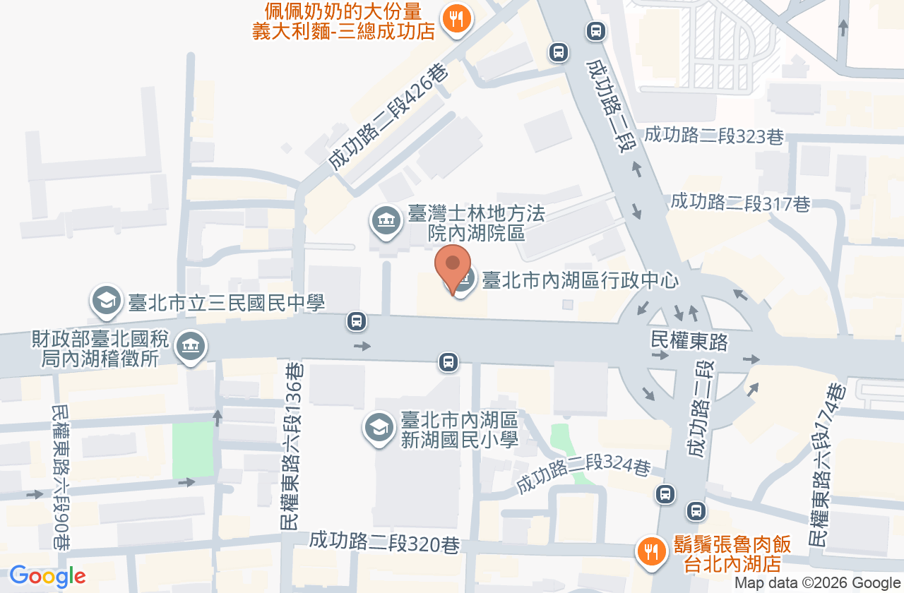 臺北市立聯合醫院附設內湖門診部 位置地圖