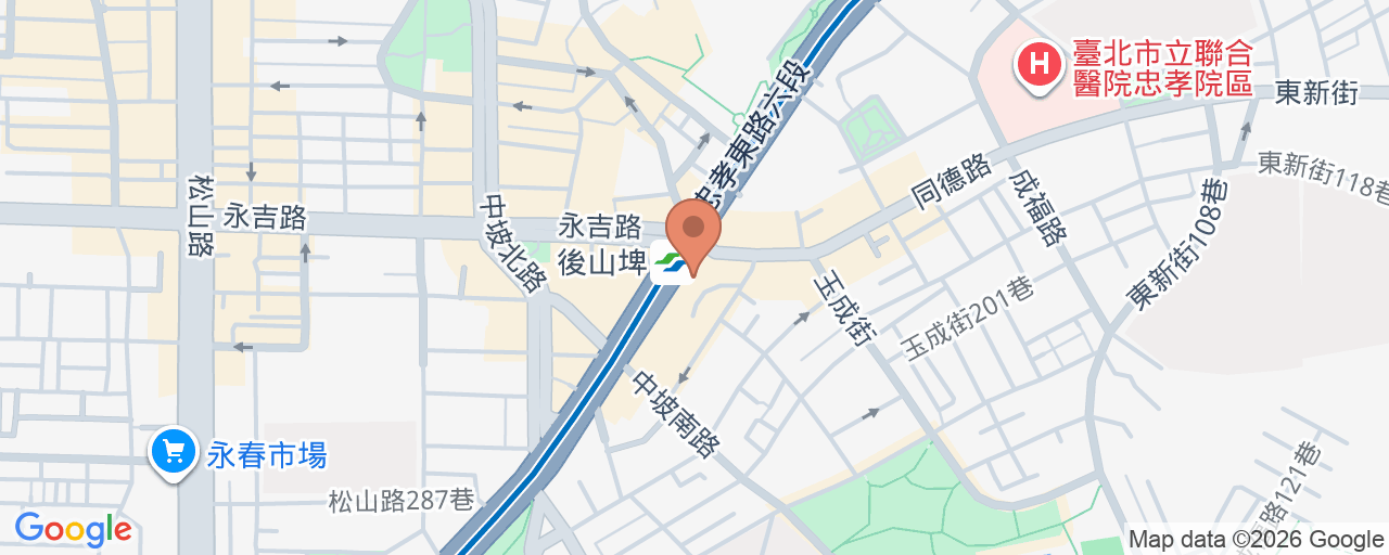 臺北市立聯合醫院附設南港門診部 位置地圖