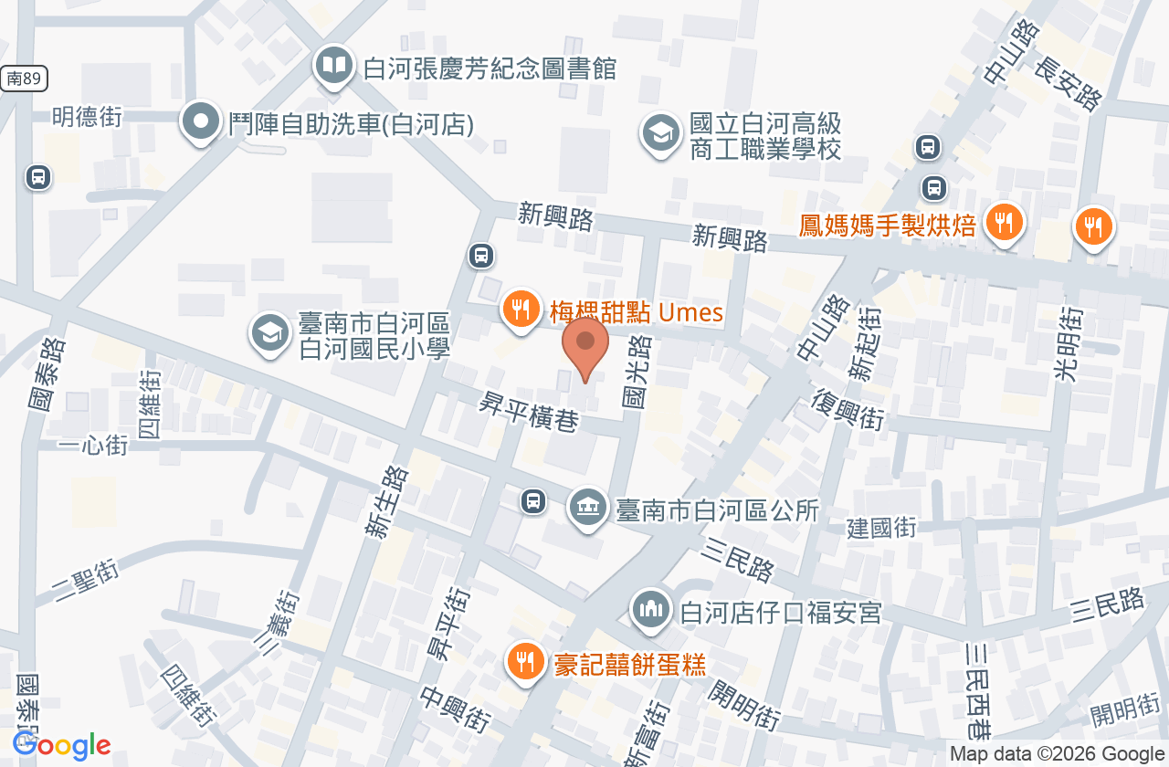 臺南市白河區衛生所 位置地圖