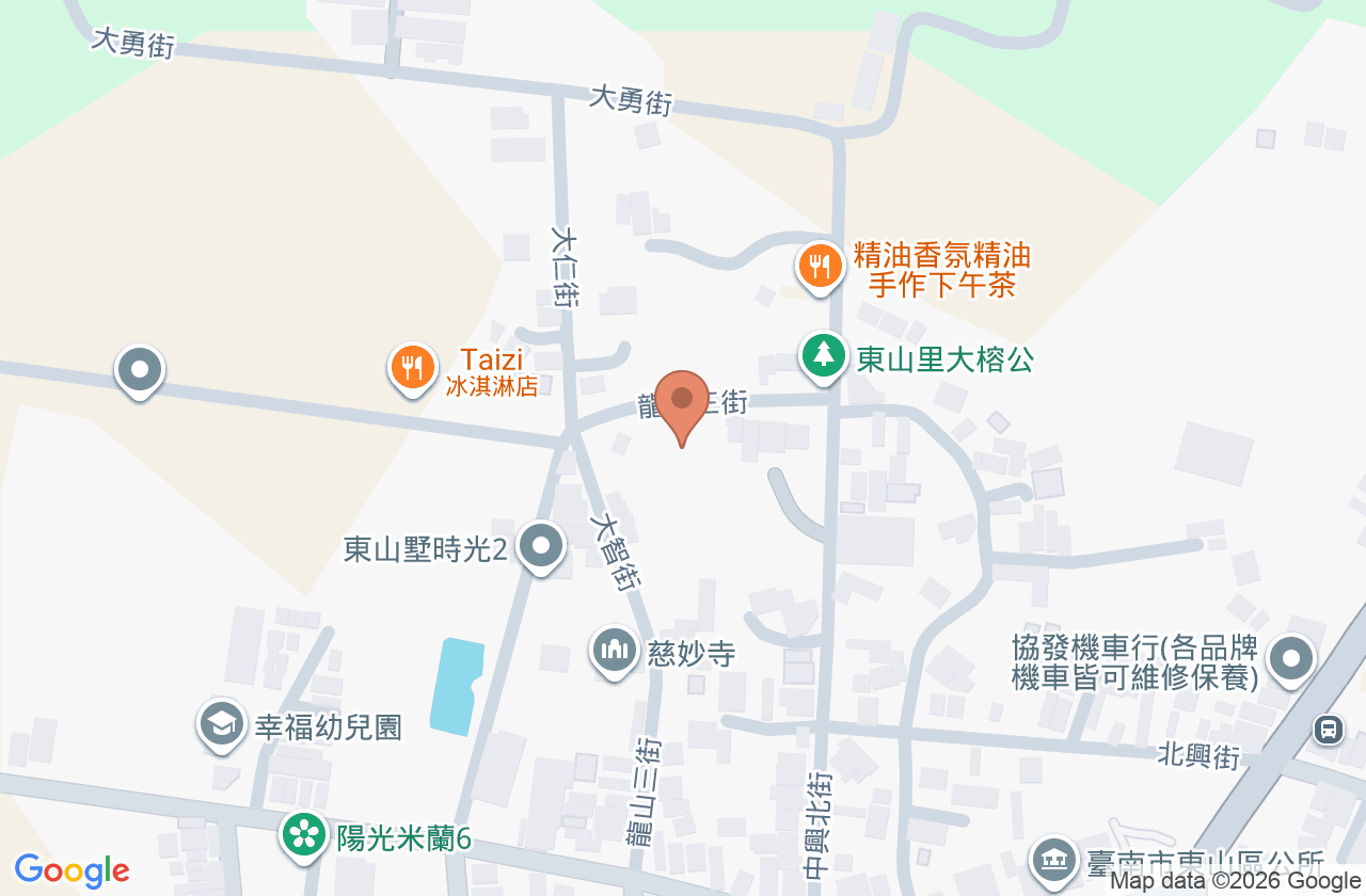 臺南市東山區衛生所 位置地圖