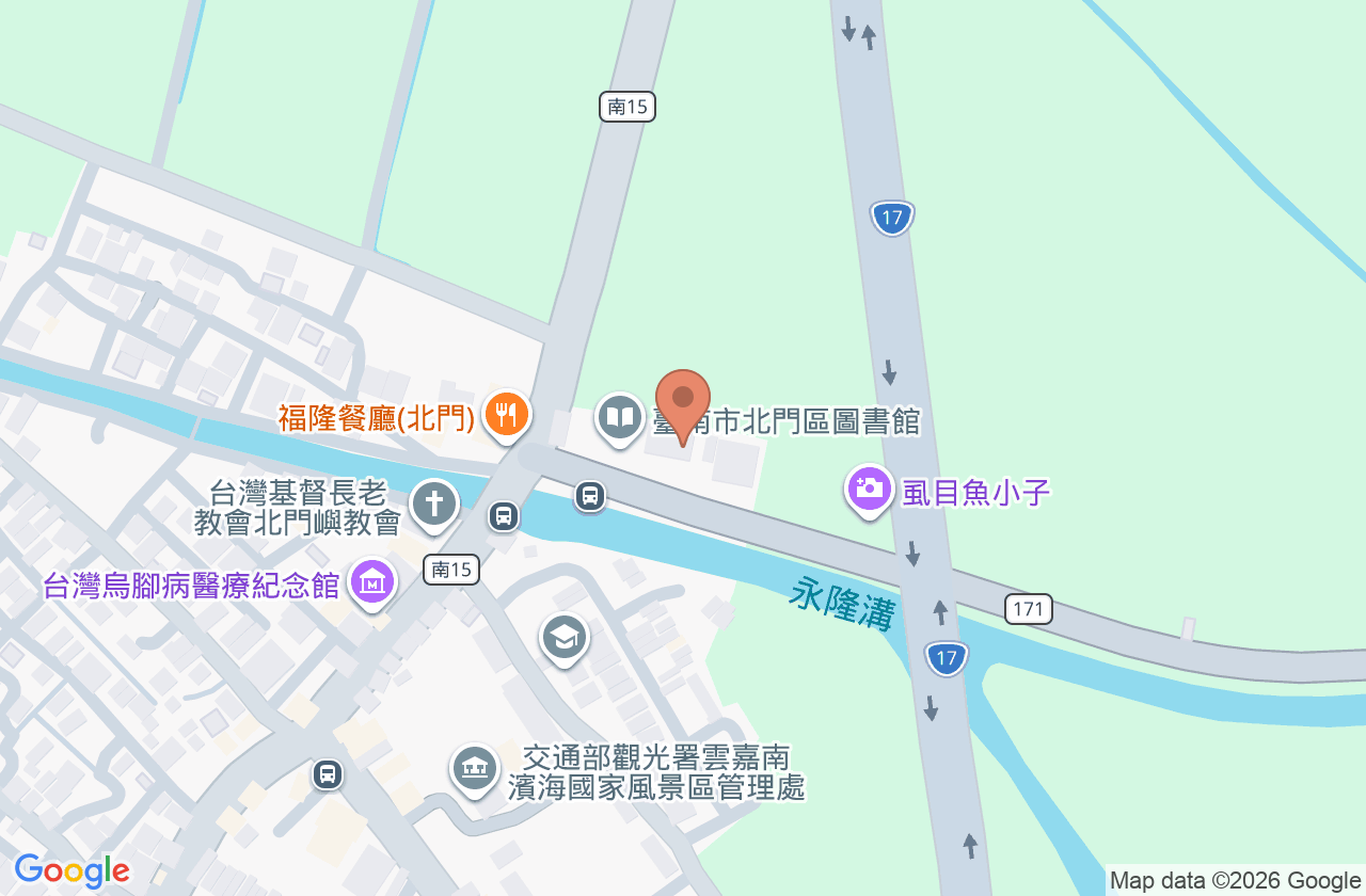 臺南市北門區衛生所 位置地圖