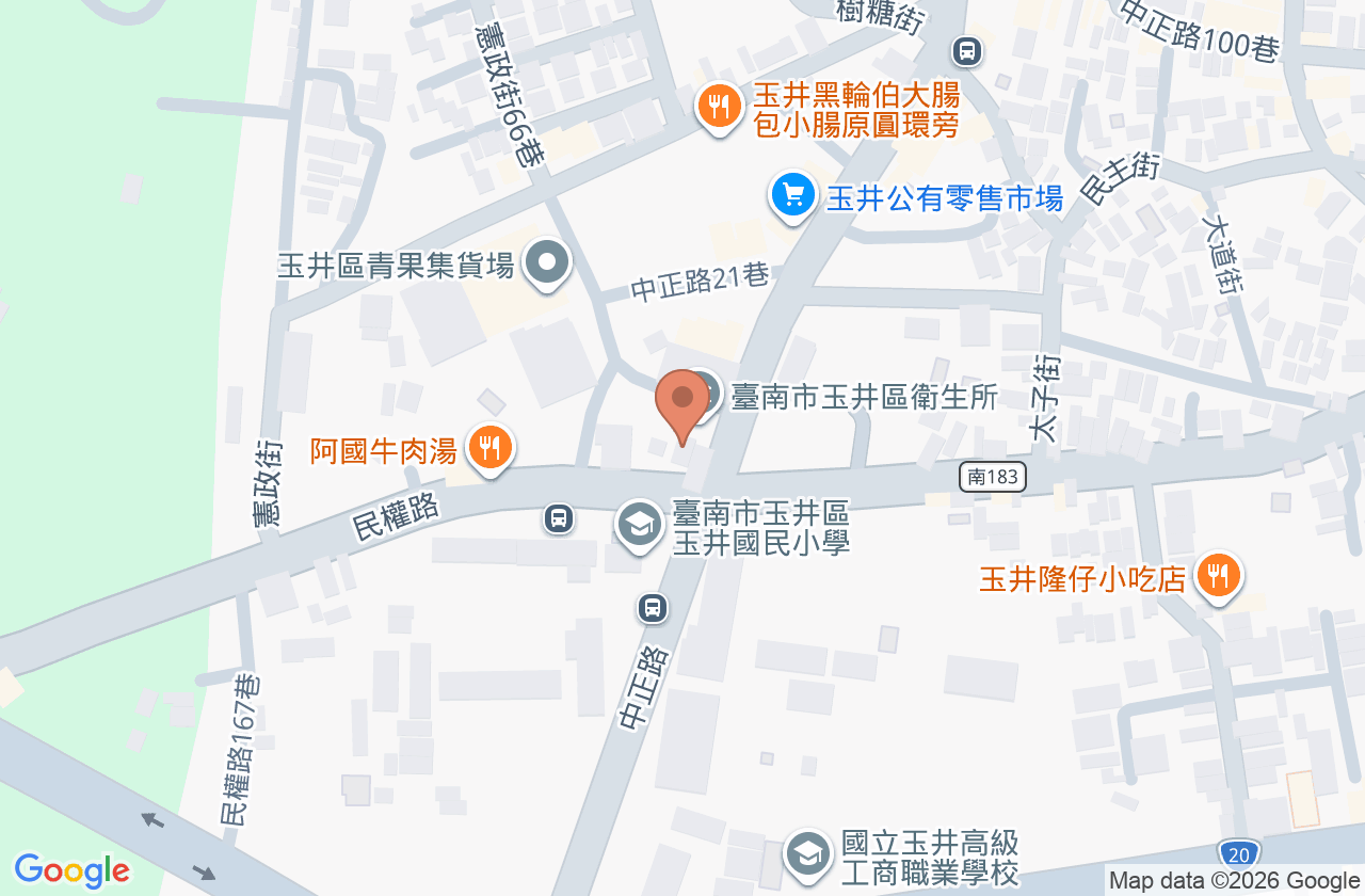 臺南市玉井區衛生所 位置地圖