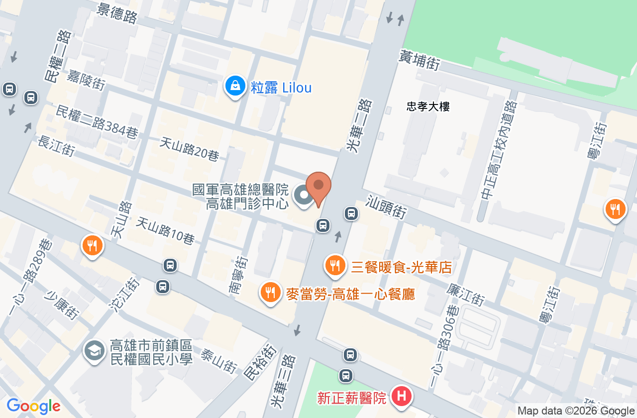 國軍高雄門診中心附設民眾診療服務處 位置地圖