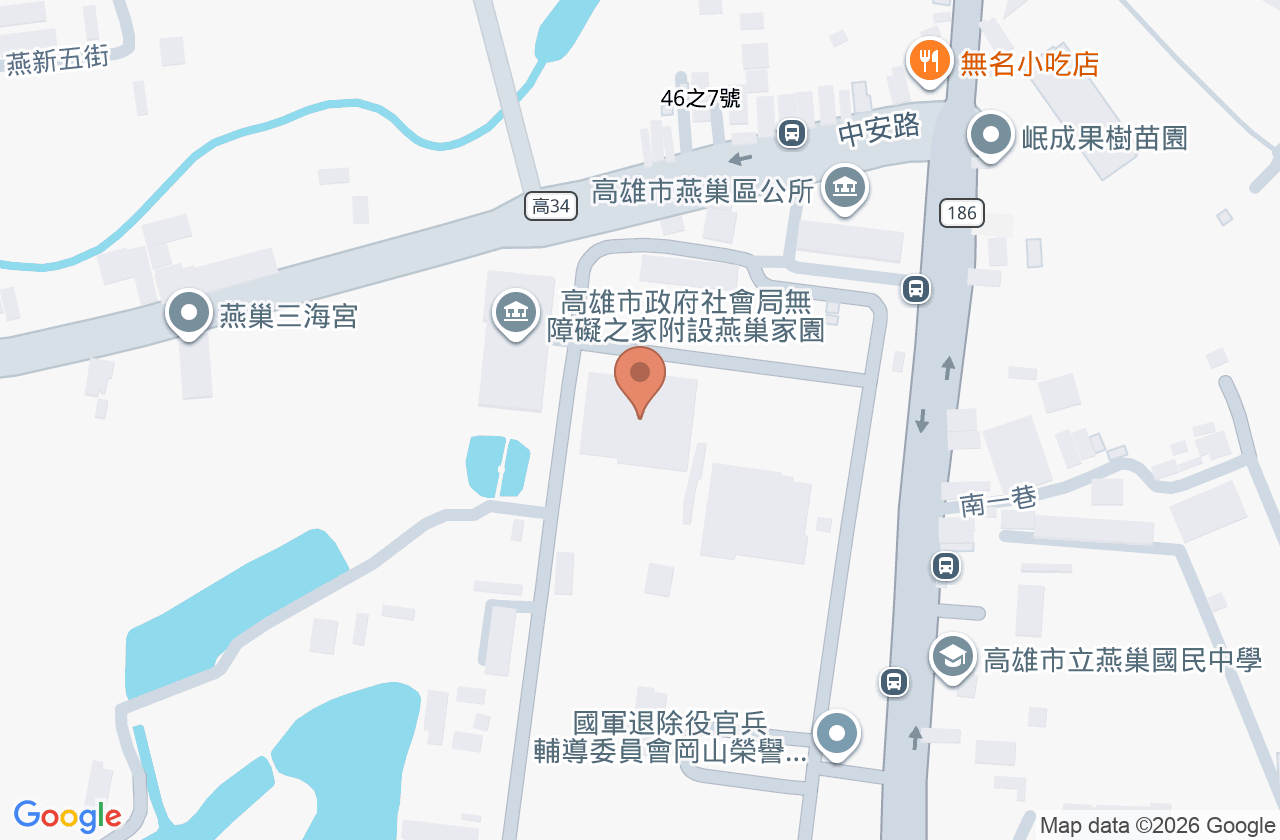 國軍退除役官兵輔導委員會岡山榮譽國民之家醫務室 位置地圖