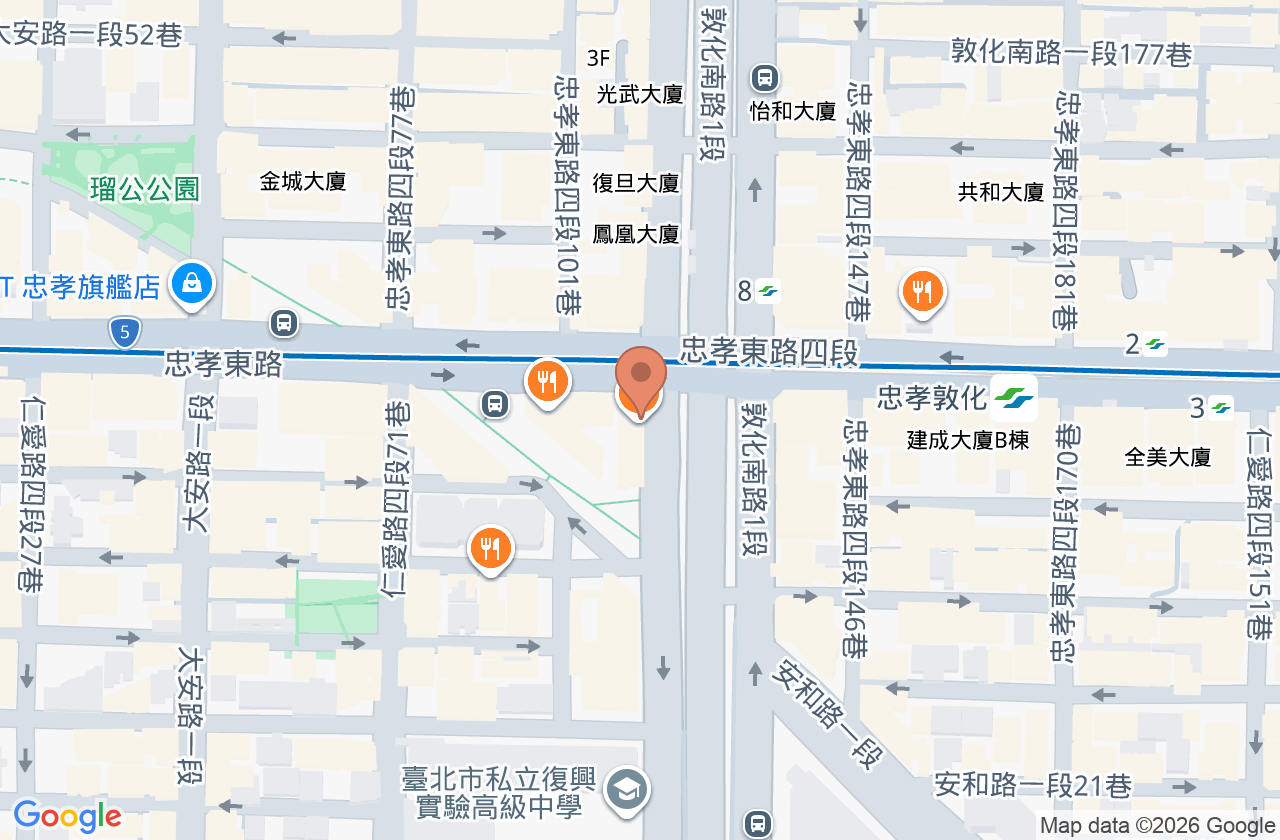 敦南諾貝爾眼科診所 位置地圖