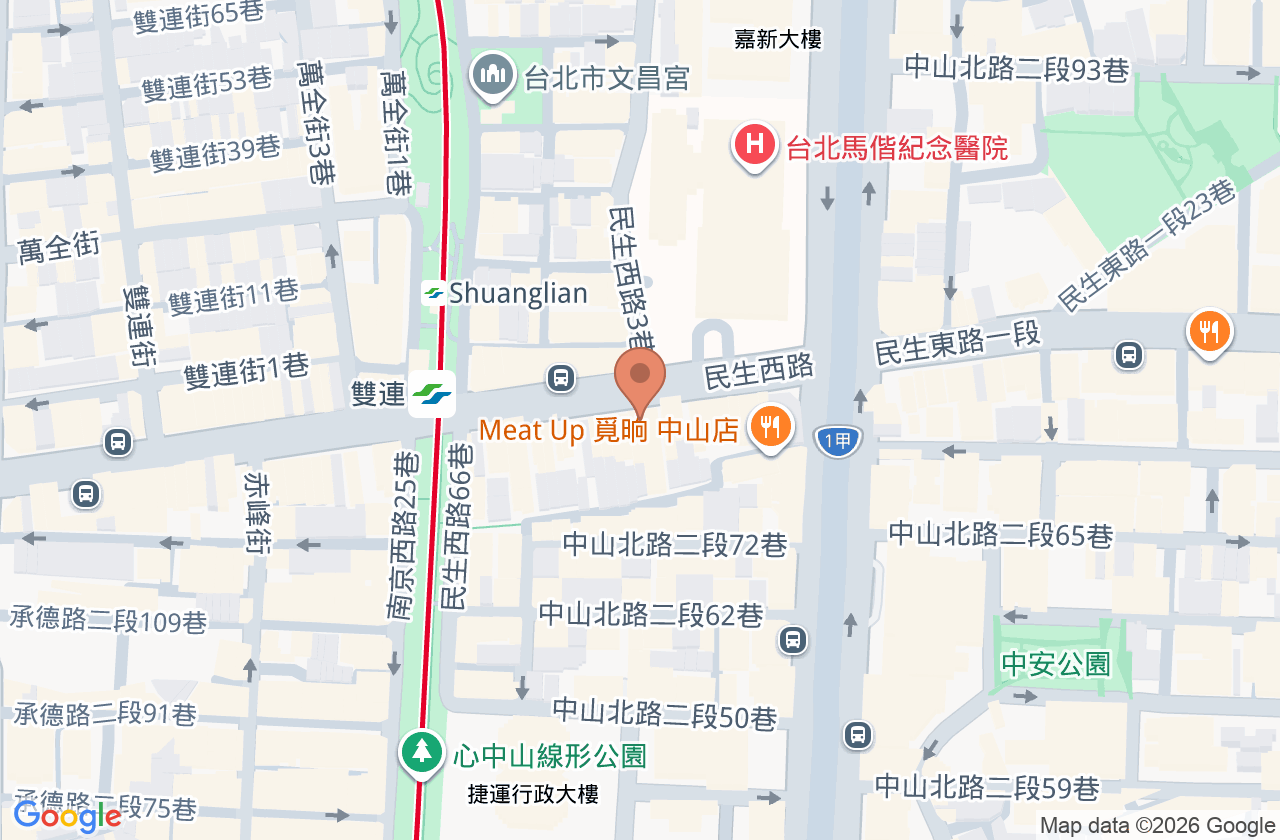 雙連婦產科小兒科診所 位置地圖