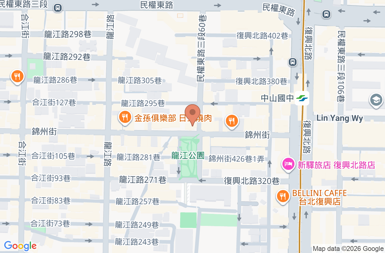 中山美麗馨診所 位置地圖
