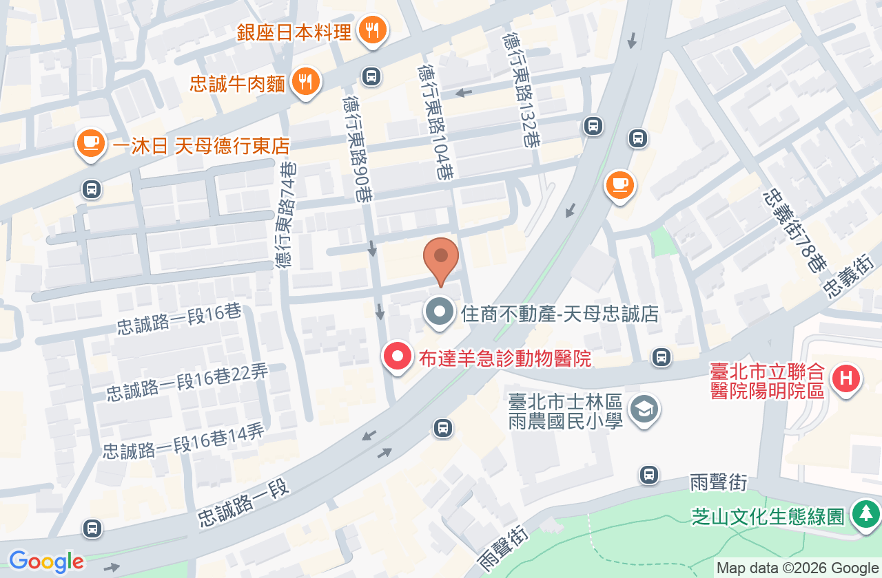 天母皮膚科診所 位置地圖
