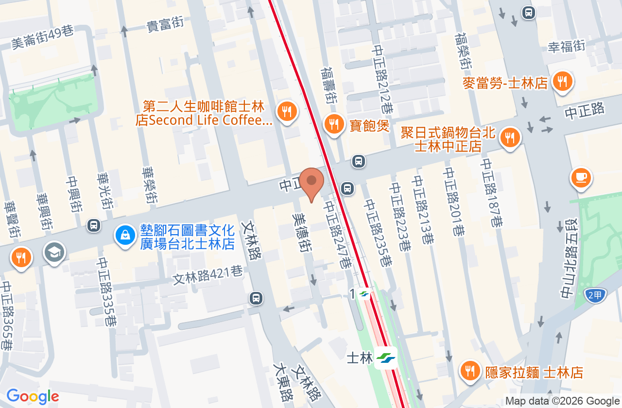 士林小兒科診所 位置地圖