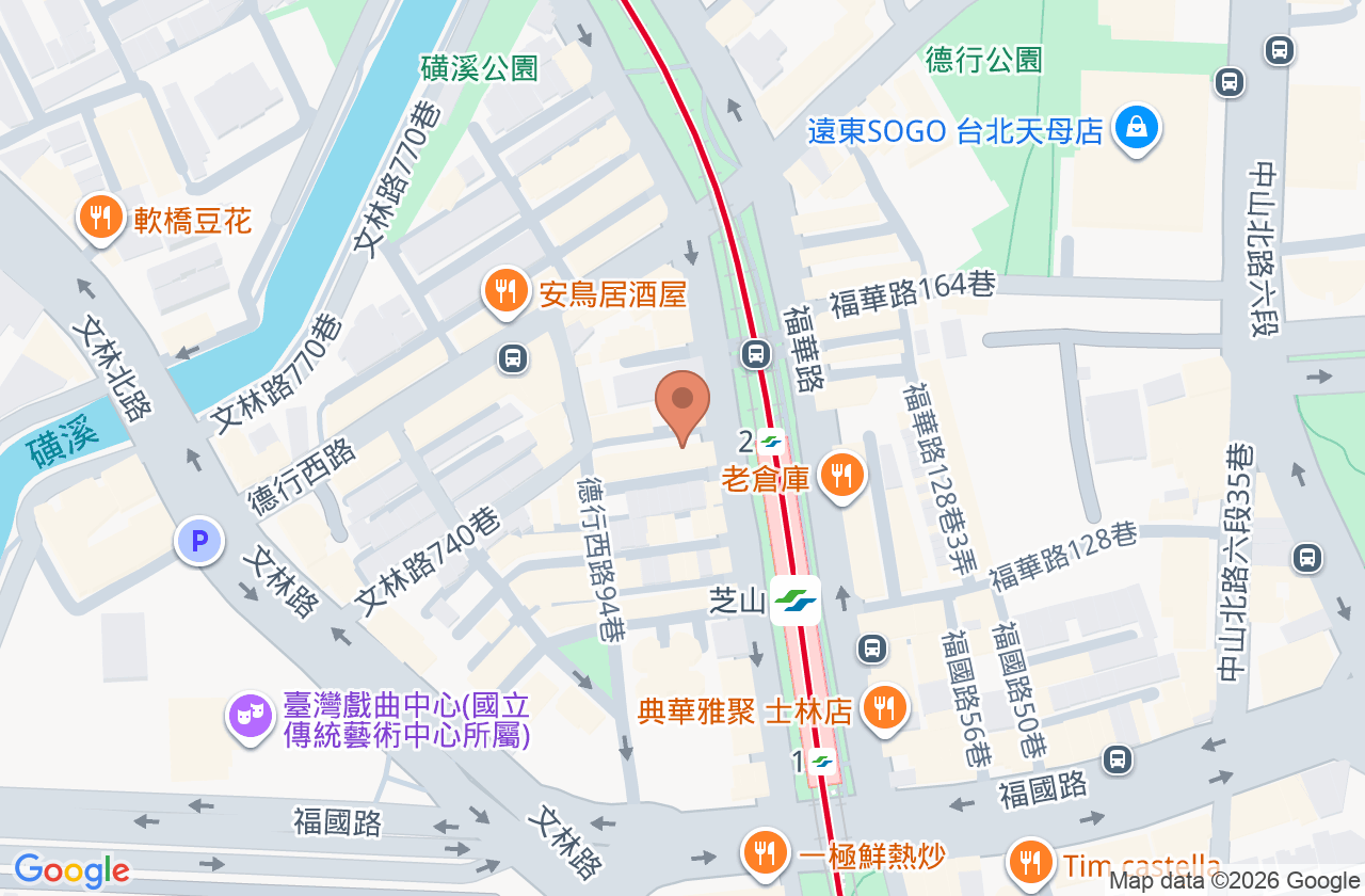 天母康健身心診所 位置地圖