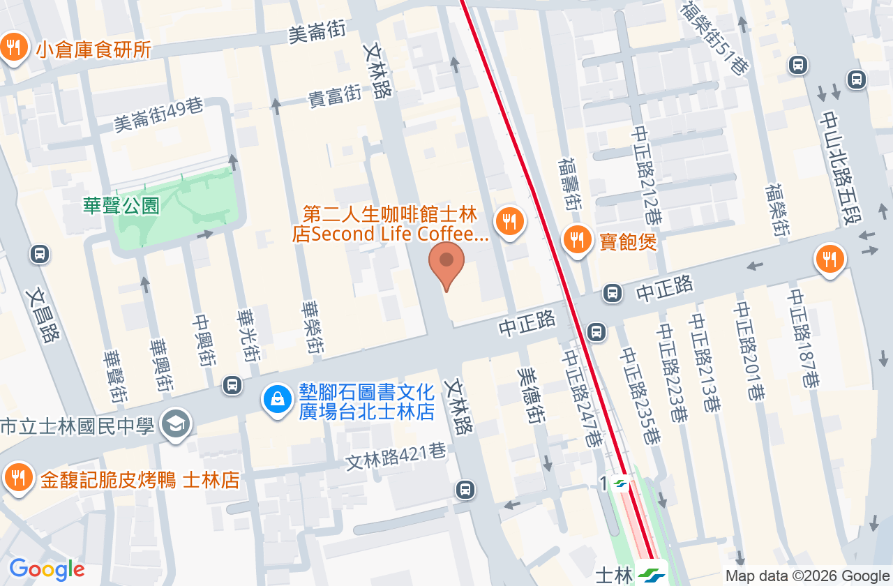 士林欣然耳鼻喉科診所 位置地圖
