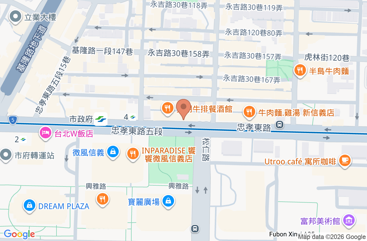 美麗信義皮膚科診所 位置地圖