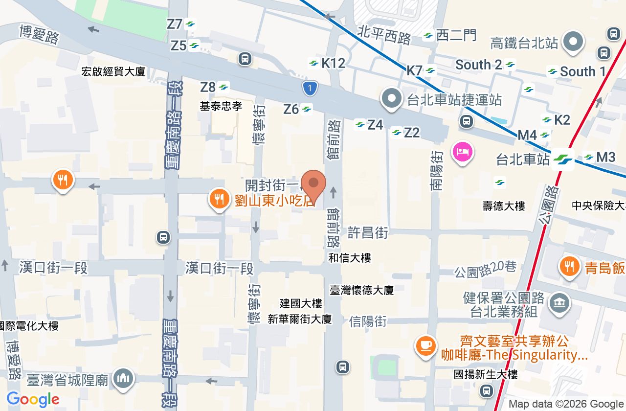 站前大學眼科診所 位置地圖