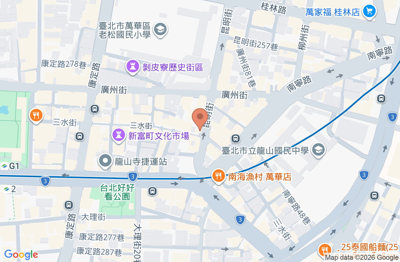 萬華蔡耳鼻喉科診所 位置地圖