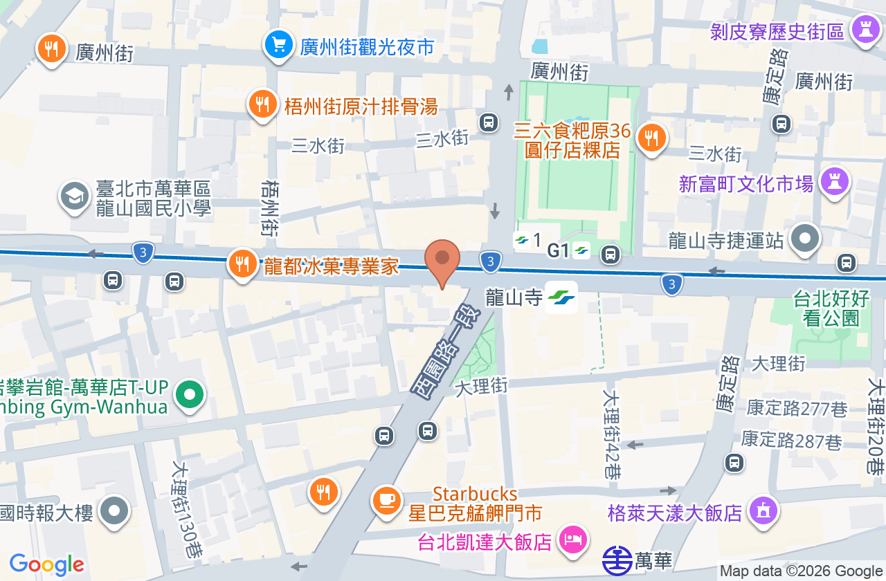 萬華身心精神科診所 位置地圖