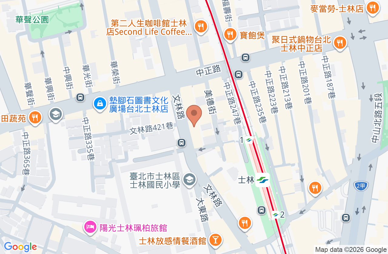 士林頌恩齒顎矯正牙醫診所 位置地圖
