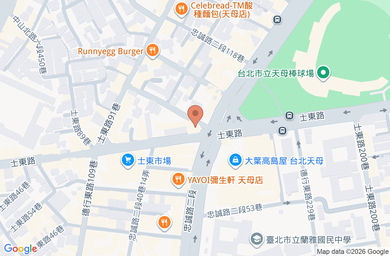 天母一日誠臻牙醫診所 位置地圖